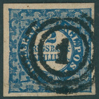 DÄNEMARK 2II O, 1852, 2 RBS Thiele, Waagerechte Bugspur Sonst Pracht, Mi. 900.- - Used Stamps