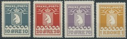 GRÖNLAND - PAKKE-PORTO 7-11B *, 1937, 10 Ø - 1 Kr., Gezähnt L 10 3/4, Falzrest, 4 Prachtwerte - Paketmarken