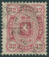 FINNLAND 11 O, 1875, 32 P. Karminrosa, Kabinett, Gepr. Pfenninger, Mi. 600.- - Other & Unclassified