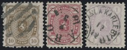 FINNLAND 15,18/9A O, 1875-81, 10 P., 32 P. Und 1 M. Wappen, Gezähnt L 11, üblich Gezähnt Pracht, Mi.Nr. 19 Gepr. Pfennin - Other & Unclassified