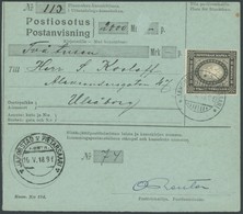 FINNLAND 60Db BRIEF, 1918, 10 M. Schwarz/grünlichgrau, Gezähnt L 14, Auf Postanweisung Aus JAKOBSTAD, Pracht, R! - Other & Unclassified