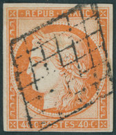 FRANKREICH 5a O, 1850, 40 C. Rotorange, Feinst, Mi. 550.- - Sonstige & Ohne Zuordnung