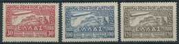 GRIECHENLAND 352-54 *, 1933, Graf Zeppelin, Falzrest, Prachtsatz - Other & Unclassified