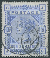 GROSSBRITANNIEN 84ax O, 1884, 10 Sh. Ultramarin, Normale Zähnung, Pracht, Mi. 300.- - Sonstige & Ohne Zuordnung