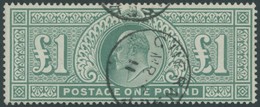 GROSSBRITANNIEN 118 O, 1902, 1 £ Grün, Pracht, Gepr. Pfenninger, Mi. 450.- - Sonstige & Ohne Zuordnung