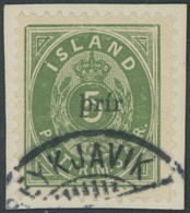 ISLAND 19II BrfStk, 1897, Prir Auf 5 A. Grün, Kleiner Aufdruck, (Facit 36), Kabinettbriefstück, Gepr. Vossen Und Pfennin - Sonstige & Ohne Zuordnung