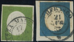 SARDINIEN 7b O,8a BrfStk , 1854, 5 C. Gelbgrün Und 20 C. Blau, 2 Werte Feinst, Mi. 700.- - Sardinia