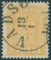 NORWEGEN 6 O, 1865, 2 Sk. Gelb, Seltener K1 VADSØ, Kabinett - Sonstige & Ohne Zuordnung