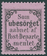 RETOURMARKEN R Ib *, 1872, Inschrift Som Ubesörget Schwarz Auf Rosalila, Falzrest, Pracht, Mi. 170.- - Sonstige & Ohne Zuordnung