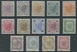 ÖSTERREICH 1867-1918 105-17 **, 1904, Franz Joseph Mit Lackstreifen, 3 Und 50 H. Falzrest Sonst Postfrischer Prachtsatz - Used Stamps