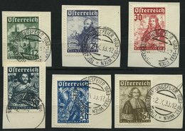 ÖSTERREICH 557-62 BrfStk, 1933, Katholikentag, Sonderstempel, Prachtsatz Auf Briefstücken, Mi. 280.- - Other & Unclassified