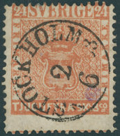 SCHWEDEN 5 O, 1855, 24 Skill. Bco. Bräunlichrot, (Facit 5c), Zentrischer K1 STOCKHOLM, Gepr. Wahl Und Fotoattest W. Enge - Sonstige & Ohne Zuordnung