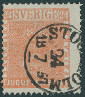 SCHWEDEN 5a O, 1855, 24 Skill. Bco. Orangerot, Etwas Dezentriert, Pracht, Fotoattest Witt - Sonstige & Ohne Zuordnung