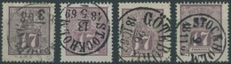 SCHWEDEN 15a O, 1866, 17 Ö. Rotlila, 4 Pracht- Und Kabinettwerte In Verschiedenen Farbnuancen, Mi. (560.-) - Sonstige & Ohne Zuordnung