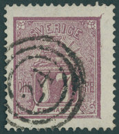 SCHWEDEN 15a O, 1866, 17 Ö. Rotlila Mit Dänischem Nummernstempel 24 (HELSINGØR), Kabinett, Gepr. Grønlund - Sonstige & Ohne Zuordnung