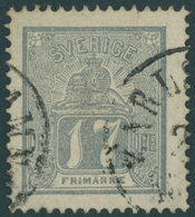 SCHWEDEN 15b O, 1869, 17 Ö. Grau, Pracht, Gepr. Grønlund, Mi. 800.- - Sonstige & Ohne Zuordnung