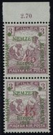 SZEGEDIN 41I,II **, 1919, 45 F. Auf 3 F. Rotlila, Beide Typen Zusammen Im Senkrechten Paar, Postfrisch, Pracht, R!, Mi.  - Szeged