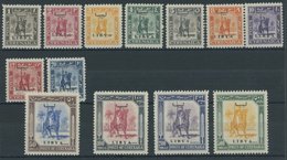 LIBYEN 1-13 **, 1951, Senussi-Kampfreiter, Aufdruck Auch In Arabisch, Postfrischer Prachtsatz, Signiert Zumstein, Mi. 30 - Libya
