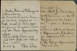 SONSTIGE MOTIVE Felix Drahn (schlesischer Jurist Und Schriftsteller), 1880, 2 Handschriftliche Blätter Zu Absprache Eine - Ohne Zuordnung