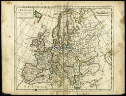 Generalkarte, L`Europe, Grenzkolorierter Kupferstich Aus Delamarché Petit Atlas Um 1785 - Sonstige & Ohne Zuordnung