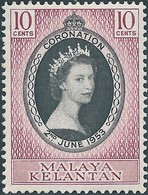 Malaya KELANTAN 1953 Coronation Of HRM The Queen Elizabeth II ,10C - MNH - Kelantan