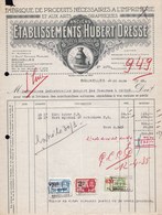 FACTURE DE 1935 - * PRODUITS IMPRIMERIE LITHOGRAPHIE  HUBERT DRESSE - BRUXELLES - PARIS - ART NOUVEAU - Druck & Papierwaren