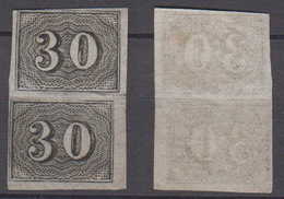 Brazil Brasil Mi# 13 (*) Mint Pair 30R Verticais - Unused Stamps