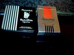 Publicité Paquet De Cigarettes En Carton  Vide Blak & White & Une Boîte  En Métal Marcovitch** De La Même Marque - Etuis à Cigarettes Vides