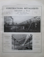 Construction Métalliques BRIZON & Fils  Lyon-Villerbanne  - Page Catalogue Technique De 1925 (Dims Env 22 X 30 Cm) - Arbeitsbeschaffung