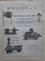 Matériel Contre L'Incendie WAUQUIER DEVIDOIR  & TURBO POMPE - Page Catalogue Technique De 1925 (Dims Env 22 X 30 Cm) - Machines