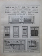 SERRURERIE ARTISTIQUE Ste ST SAUVEUR ARRAS & SAINT OUEN   - Page Catalogue Technique De 1925 (Dims Env 22 X 30 Cm) - Architecture