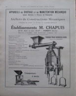 ENSACHEUR PESEUR Pour CIMENTERIE Ets CHAPUS à Chambéry - Page Catalogue Technique De 1925 (Dims Env 22 X 30 Cm) - Machines