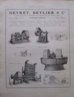 MEULETON GEANT & CALANDRE Pour PAPETERIE NEYRET BEYLIER Grenoble- Page Catalogue Technique De 1925 (Dims Env 22 X 30 Cm) - Maschinen