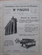 Matériels Pour SUCRERIE DISTILLERIE M PINGRIS (Arts Et Métiers)- Page Catalogue Technique De 1925 (Dims Env 22 X 30 Cm) - Tools