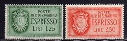 REPUBBLICA DI SAN MARINO 1943 ESPRESSI STEMMA SPECIAL DELIVERY COAT OF ARMS SERIE COMPLETA COMPLETE SET MNH - Sellos De Urgencia