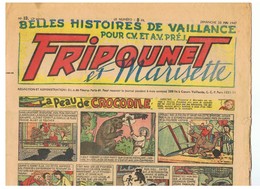 Fripounet Et Marisette La Peau Du Crocodile N°19 Du 25/05/1947 2 ème Année - Fripounet