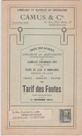 Belgique Préo. Bruxelles 1912 S/ Pub. Camus & Cie. Carrelages-Ceramiques-Carreaux Pavés De Luxe. TB. - Roulettes 1910-19