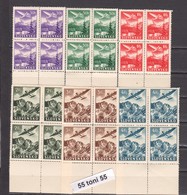 1939 Airmail (Airplanes) Mi 48-53 (Yv PA 1-6) 6v.-MNH  Blocks Of 4 Slovaquie / SLOVAKIA - Ungebraucht