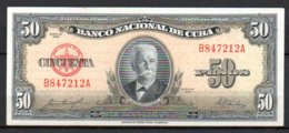 628-Cuba Billet De 50 Pesos 1958 B847A - Cuba