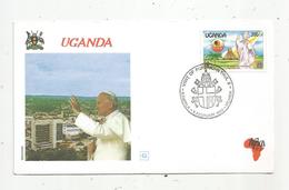 Fdc , Premier Jour D'émission , OUGANDA ,UGANDA ,visit Of Pope Jean Paul II ,Kampala ,1993 - Uganda (1962-...)