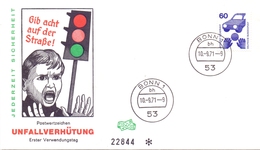 DEUTSCHE BUNDESPOST 1971 UNFALLVERHUTUNG  POSTMARK COVER  (FEB201432) - Accidents & Road Safety