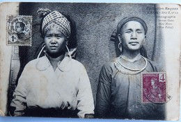 C. P. A. : LAOS : Jeunes Gens MEOS NOIRS (Hua Pahn), 2 Timbres En 1910 - Laos