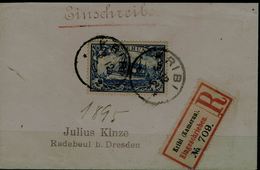 GERMANY -COLONY-CAMEROUN 1904 REGISTERD COVER WITH 2 Mark SENT FROM CAMEROUN TO DRESDEN VF!! - Camerún