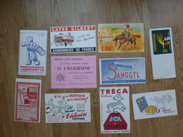 LOT DE 10 BUVARDS PUBLICITAIRES (A5) - Lots & Serien