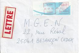 Vignette D'affranchissement Type "Comète" Sur Enveloppe - Bureau De Valdahon (Doubs) - 1988 « Comète »