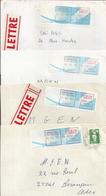 Lot De 4 Vignettes D'affranchissement Type "Comète" Sur Enveloppes - Bureau De Montbéliard Petite Hollande (Doubs) - 1988 Type « Comète »