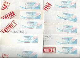 Lot De 16 Vignettes D'affranchissement Type "Comète" Sur Enveloppes - Bureau De Pontarlier (Doubs) - 1988 « Comète »