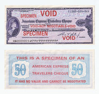 E07 - SPECIMEN American Express Travelers Cheque - Ficción & Especímenes