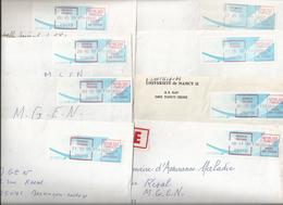 Lot De 12 Vignettes D'affranchissement Type "Comète" Sur Enveloppes - Bureau De Besançon-Proudhon (Doubs) - 1988 « Comète »