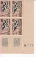 FRANCE - 1953 - N° 963 - Coin Daté - 4 Timbres - 1950-1959